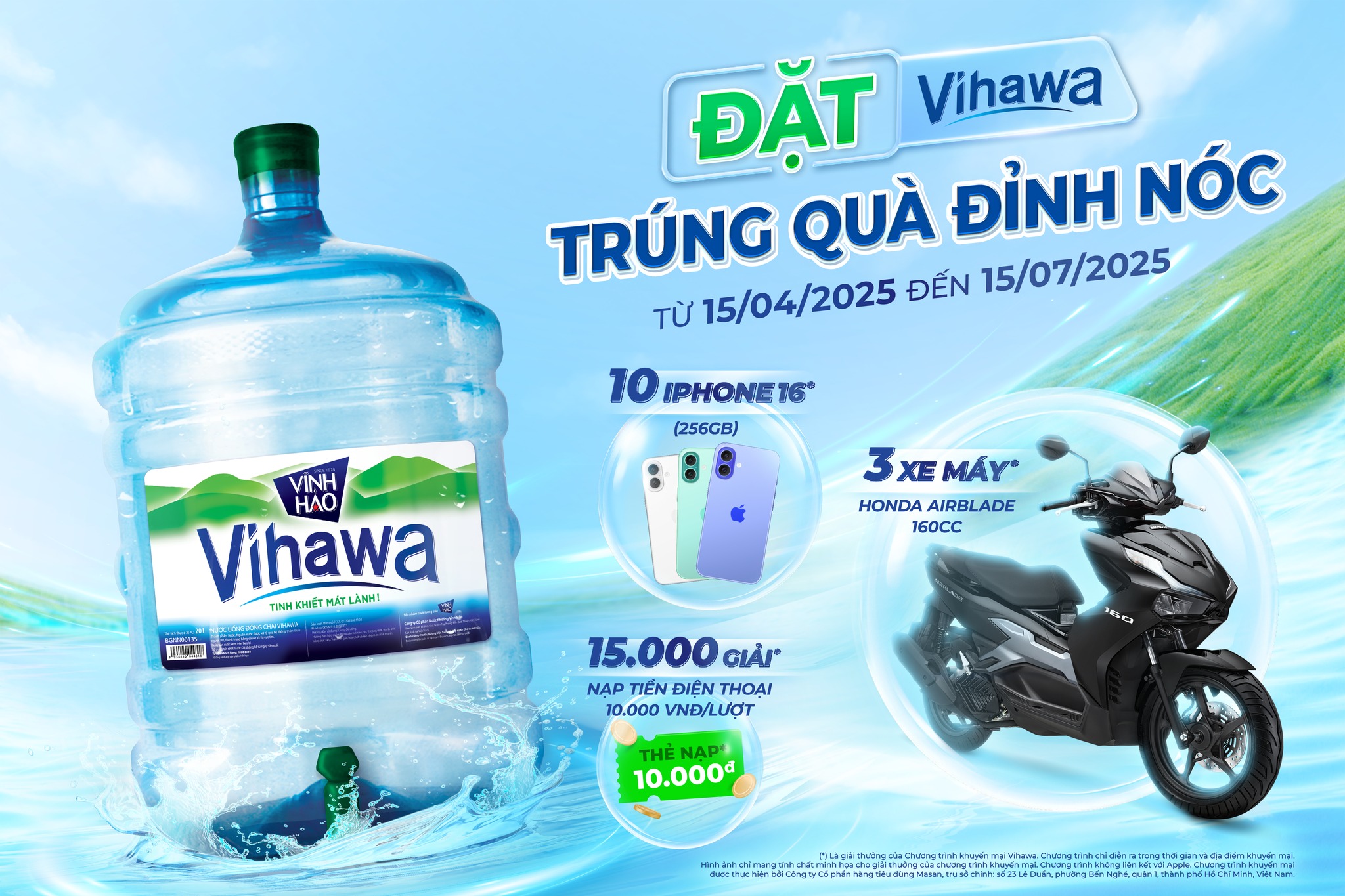 Khuyến mãi khi đổi nước bình Vihawa chính hãng Vĩnh Hảo