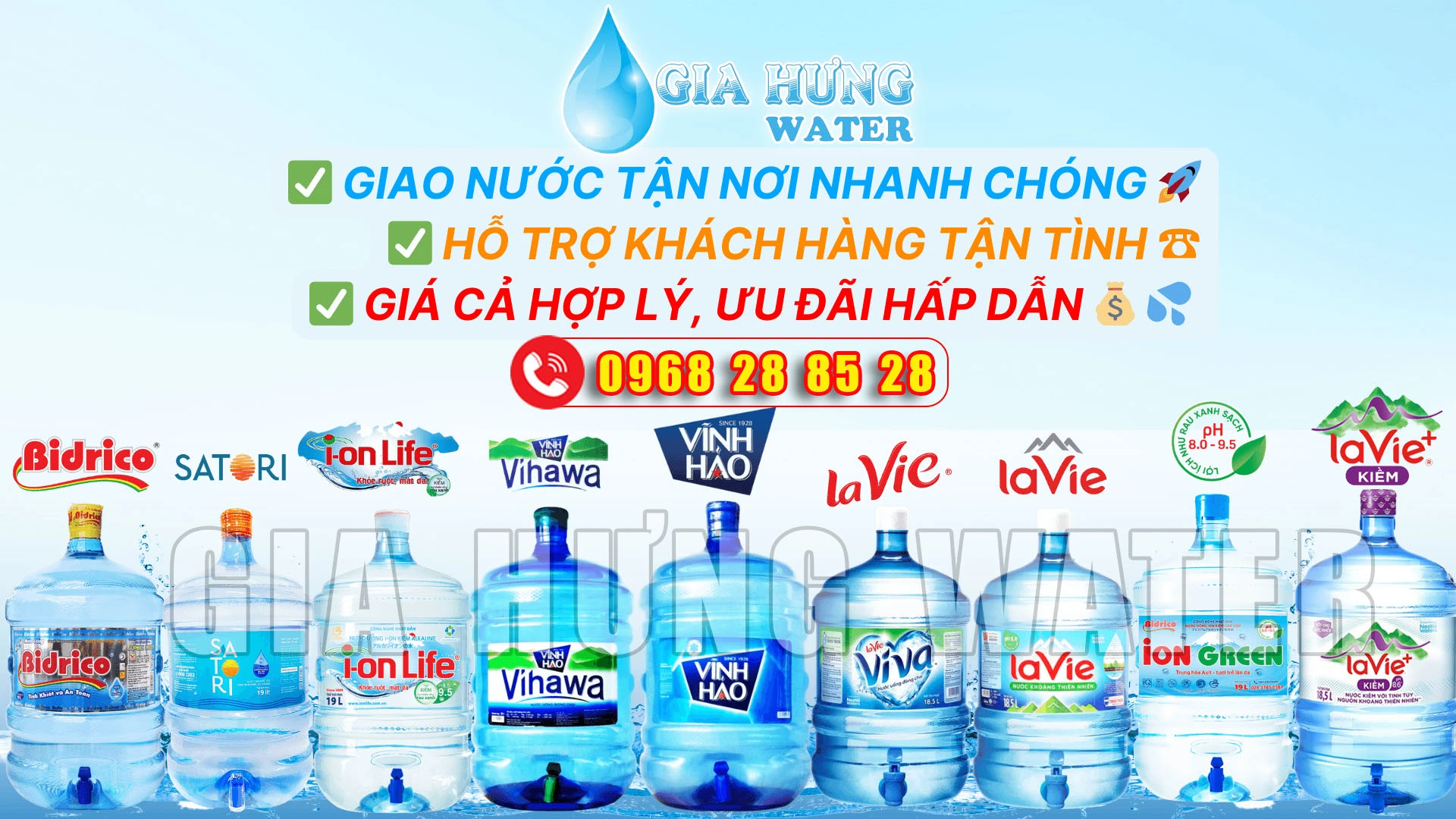 Đại lý giao nước bình 20L chính hãng chất lượng tại TPHCM - Gia Hưng Water